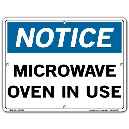 Vestil Aluminum Sign, 9-1/2" H, 12-1/2" W, Aluminum, Rectangle, SI-N-59-B-AL-063 SI-N-59-B-AL-063